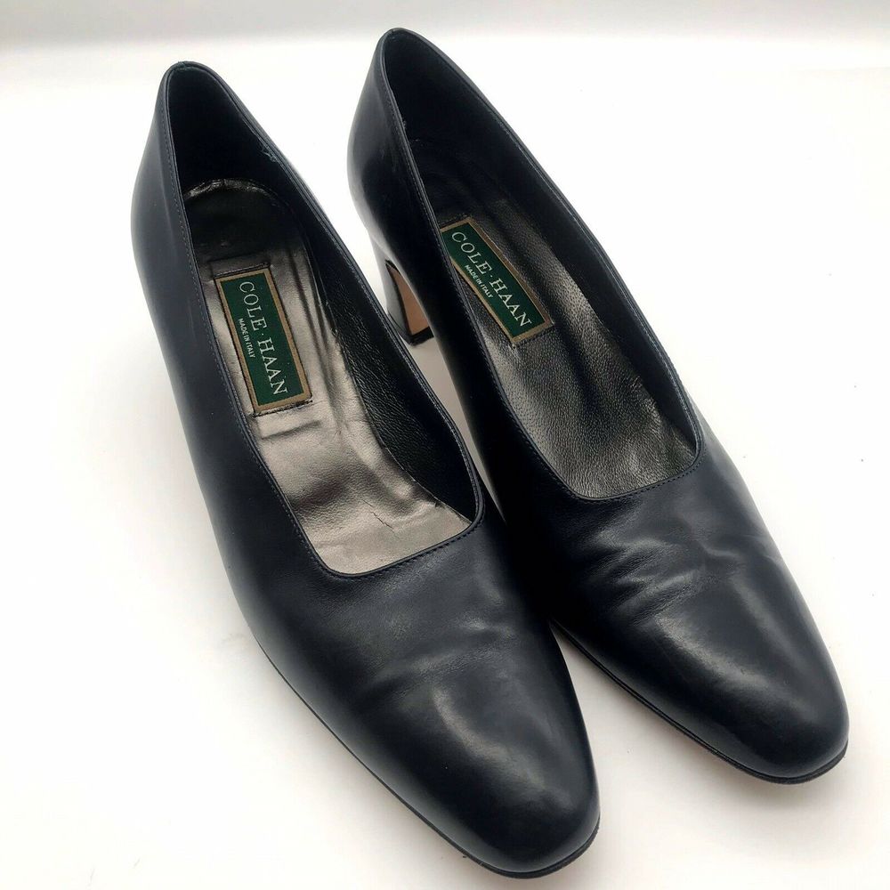 Cole Haan Vintage Leather Pumps Heels Navy 9‎ AA